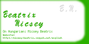 beatrix micsey business card